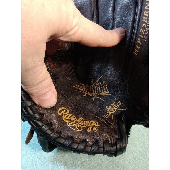 Rawlings Highlight HFP125BRNB 12.5in 3D Brown Leather RHT Throw Baseball Glove - Picture 3 of 4